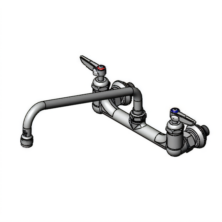 Product image #1 for T&S Brass Double Wall-Mount Pantry Faucet with 12-Inch Swing Nozzle