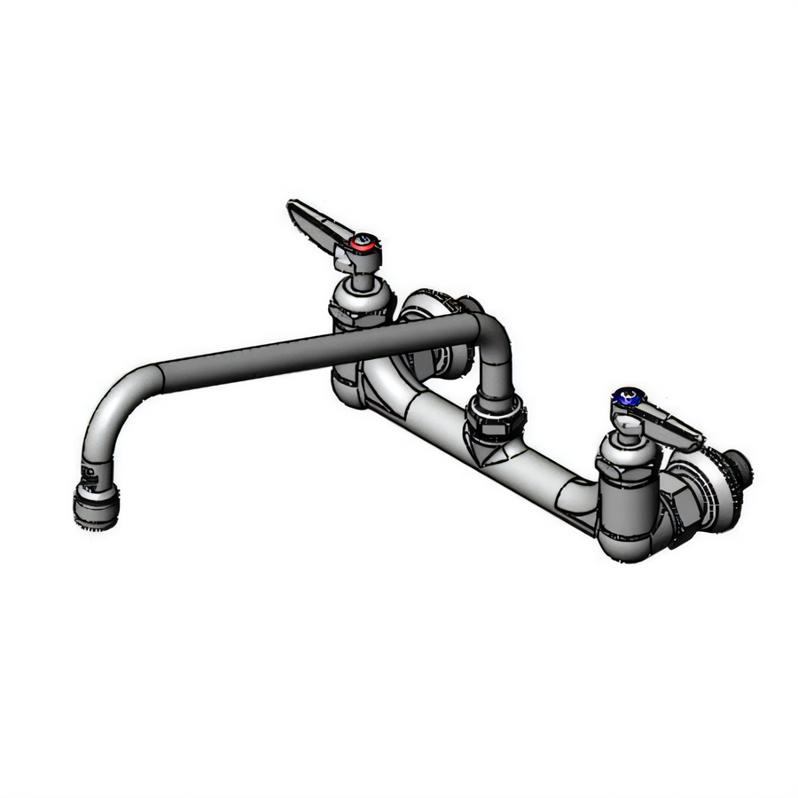 Product image #1 for T&S Brass Double Wall-Mount Pantry Faucet with 12-Inch Swing Nozzle