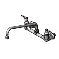 T&S Brass Double Wall-Mount Pantry Faucet with 12-Inch Swing Nozzle