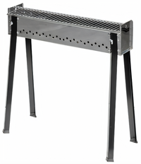 Omcan Stainless Steel Charcoal Kebab Grill, 21.3 x 5.5-Inch Cooking Area