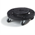 Thumbnail image #1 for Bronco Black Round Waste Container Dolly with Replaceable Casters for 20-55 Gallon Containers