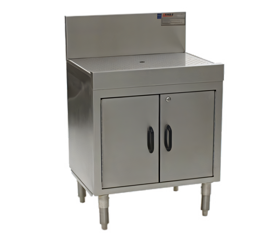 Product image #1 for Eagle Spec-Bar 304 Stainless Steel Closed Base Workboard Cabinet with Hinged Doors, 36" W x 19" D