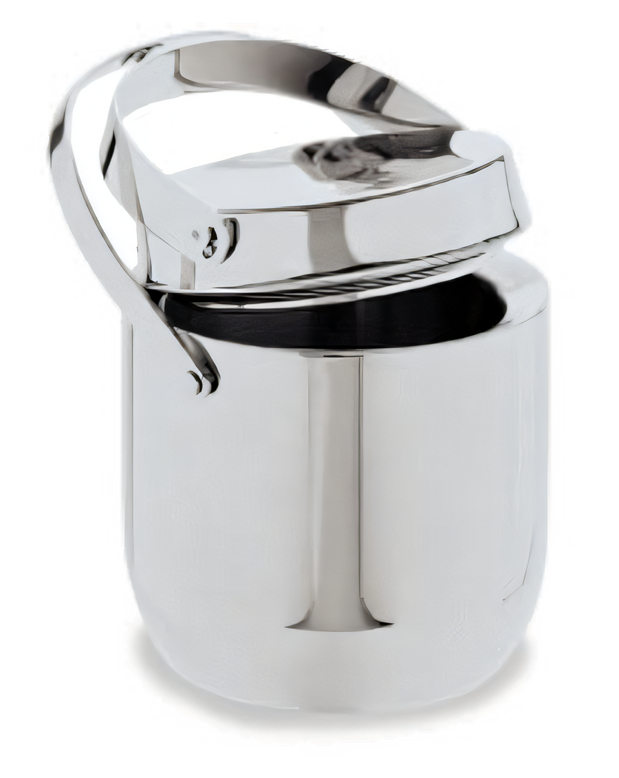 Product image #1 for Carlisle 1.5 Qt Double-Wall Stainless Steel Ice Bucket with Flat Handle, Hinged Lid, Drain Tray and Tong
