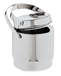 Carlisle 1.5 Qt Double-Wall Stainless Steel Ice Bucket with Flat Handle, Hinged Lid, Drain Tray and Tong