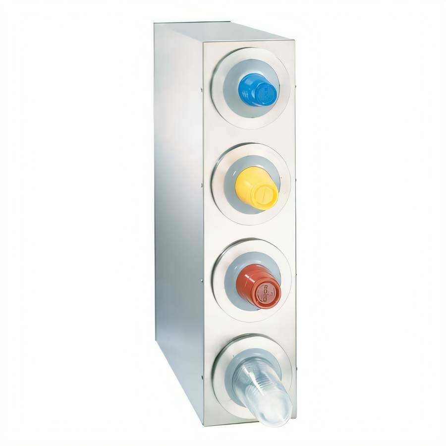 Product image #1 for Dispense-Rite BFL-R-4SS Countertop Stainless Steel Cup Dispensing Cabinet with 4 BFL-2 Dispensers