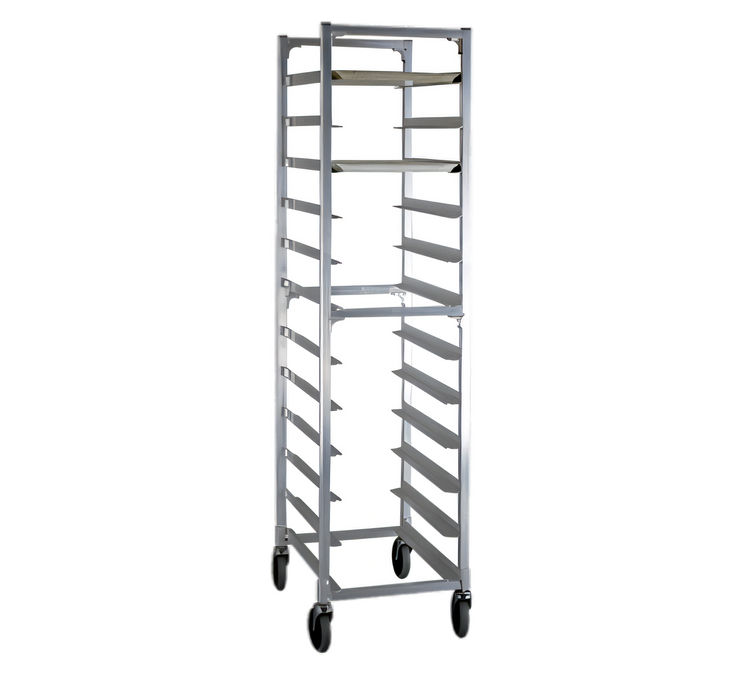 Product image #1 for New Age Full-Height Mobile Open-Side End-Loading Aluminum Tray Rack for 12 15" x 20" Trays