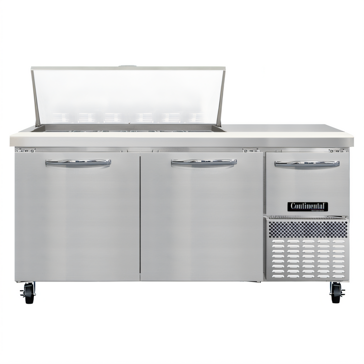 Product image #1 for Continental Refrigerator RA68N18M 68" 3-Door Refrigerated Sandwich Prep Table with 18 Pan Capacity