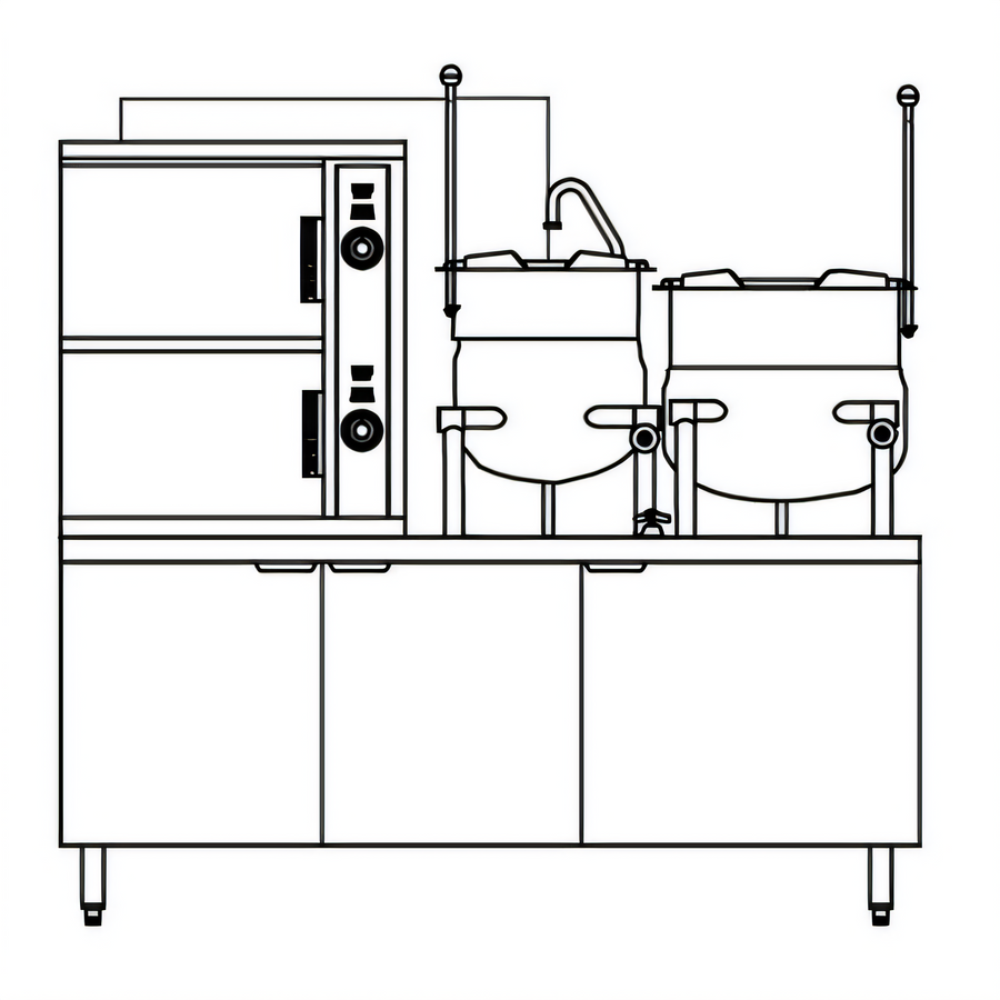 Product image #1 for Crown GCX-10-6-6 Two Compartment Gas Convection Steamer with Dual 6 Gallon Kettles