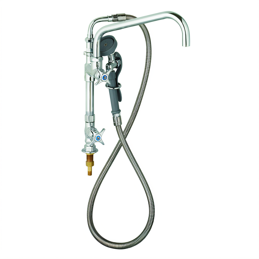 Product image #1 for T&S Brass Add-On Pre-Rinse Faucet Assembly with 12-Inch Nozzle and Angled Spray Valve