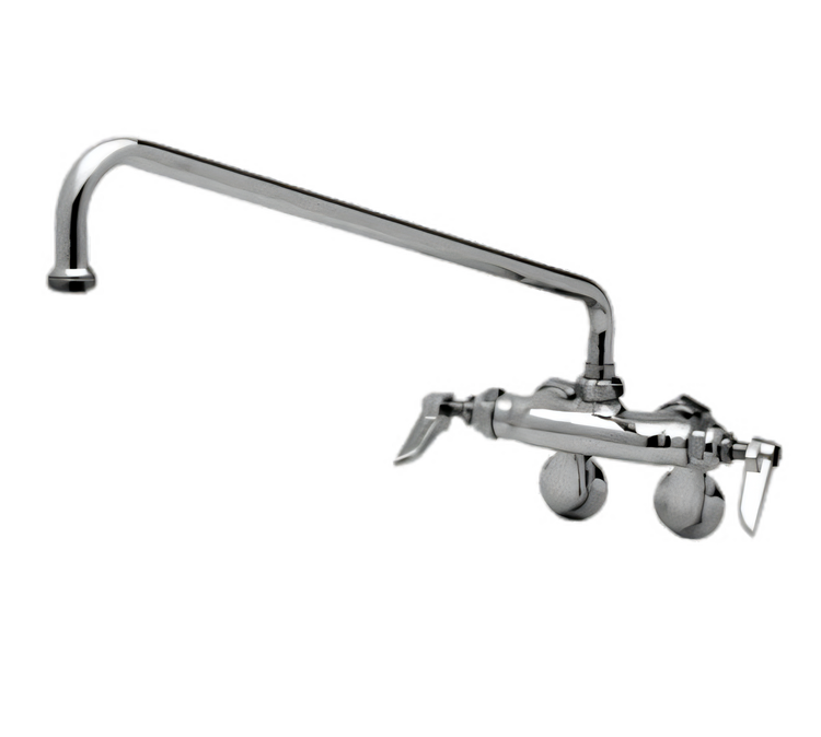 Product image #1 for T&S Brass Wall-Mounted Double Pantry Sink Mixing Faucet with 12-Inch Swing Nozzle
