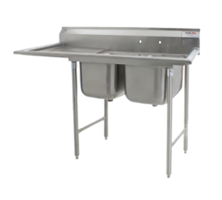 Product image #1 for Eagle Group 414 Series 2-Compartment Floor Model Stainless Steel Sink with 24-Inch Left Drainboard