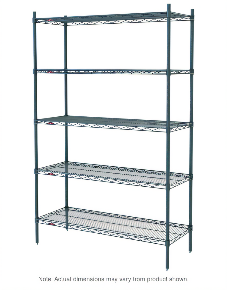Product image #1 for Metro Super Erecta Stationary 5-Shelf Wire Shelving Starter Unit, 30 x 24 x 74 Inches, Metroseal 3 Epoxy-Coated Green
