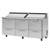 Thumbnail image #1 for Turbo Air PRO Series 72-5/8 Inch Three-Section Sandwich/Salad Prep Table with 6 Drawers and Rear-Mounted Self-Contained Refrigeration