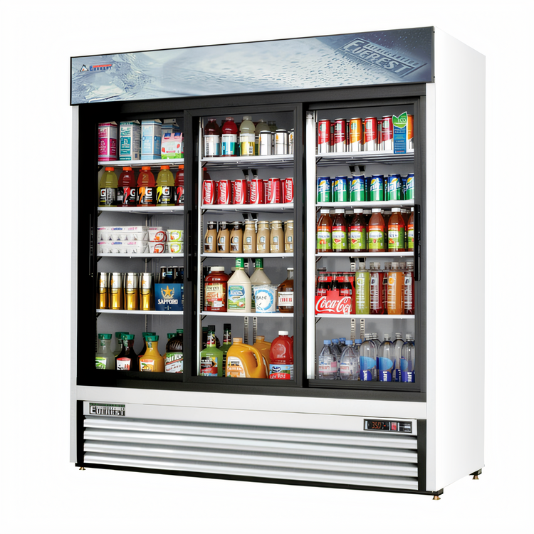 Product image #1 for Everest EMGR69 Three-Section Reach-In Sliding Glass Door Merchandiser Refrigerator, 69 Cu. Ft.