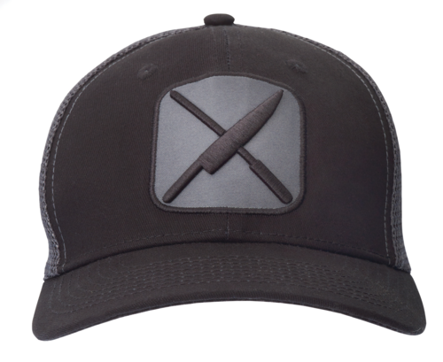 Product image #1 for Mercer Culinary Black Trucker Cap with Gray Mesh Back and Logo Patch