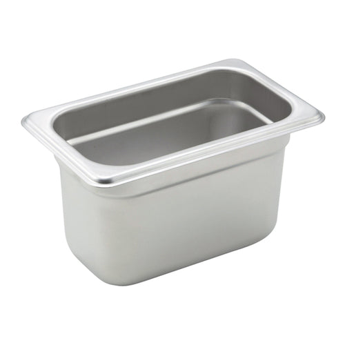 Product image #1 for Winco 1/9 Size 22 Gauge Heavy Weight Anti-Jamming Stainless Steel Steam Table Pan, 4-Inch Deep