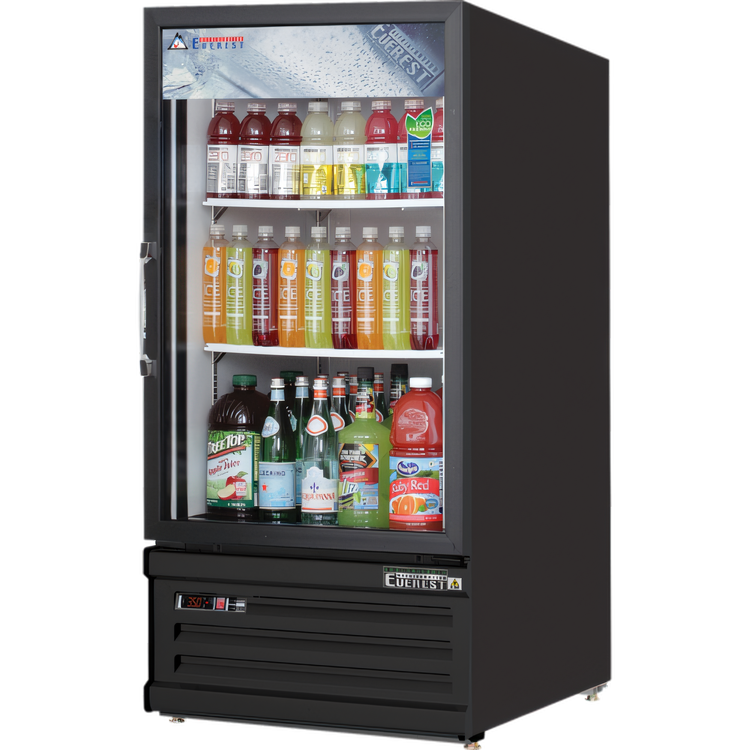 Product image #1 for Everest EMGR8B 1-Section Reach-In Glass Door Merchandiser Refrigerator, 8 Cu. Ft., Black