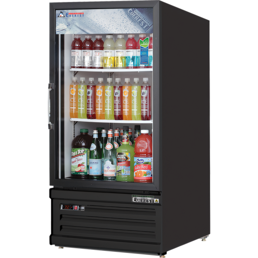 Product image #1 for Everest EMGR8B 1-Section Reach-In Glass Door Merchandiser Refrigerator, 8 Cu. Ft., Black