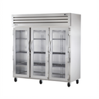 Thumbnail image #1 for True Mfg. - General Foodservice SPEC SERIES STR3R-3G-HC Three-Section Reach-In Refrigerator, 3 Locking Glass Doors, Stainless Steel