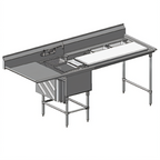 Thumbnail image #1 for Eagle Group Spec-Master FNP2820-1-48TR 1-Compartment Stainless Steel Prep Sink, 48" Trough Prep Area, 28"W x 20"D x 14" Deep, Floor Model