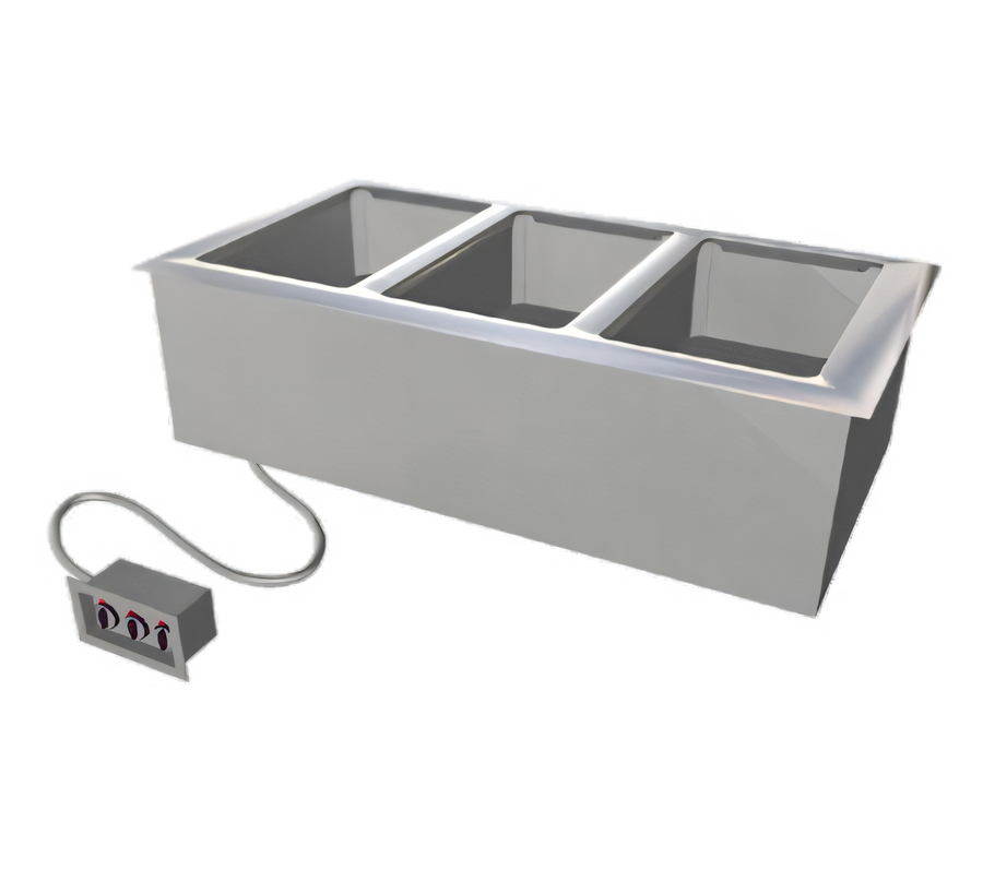 Product image #1 for Duke Manufacturing 3-Well Full-Size Electric Drop-In Hot Food Well with Remote Control Panel