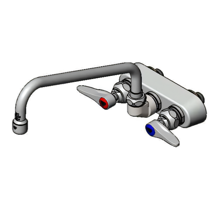 Product image #1 for T&S Brass B-1107 Back-Mounted Workboard Faucet with 10-Inch Swing Nozzle
