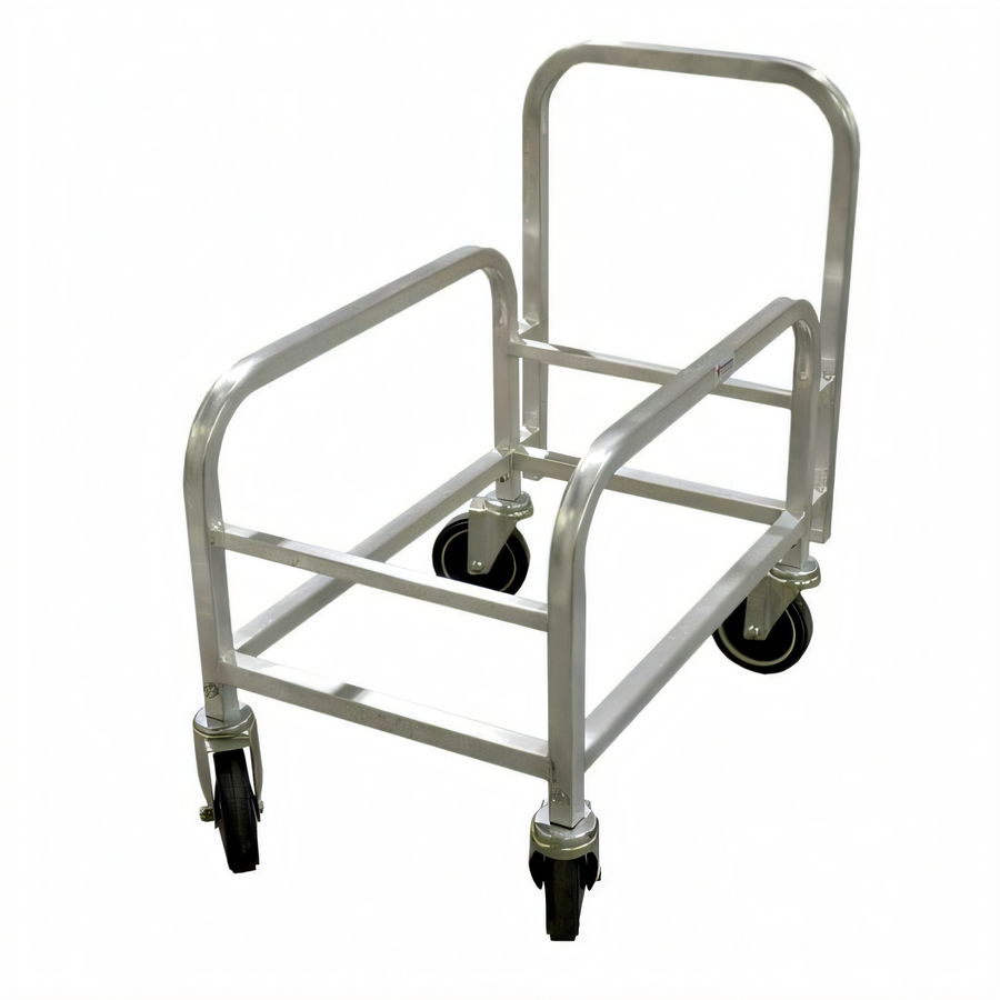 Product image #1 for Omcan Half-Size Mobile Aluminum Lug Rack with Handle, Open Sides, and 5-Inch Casters