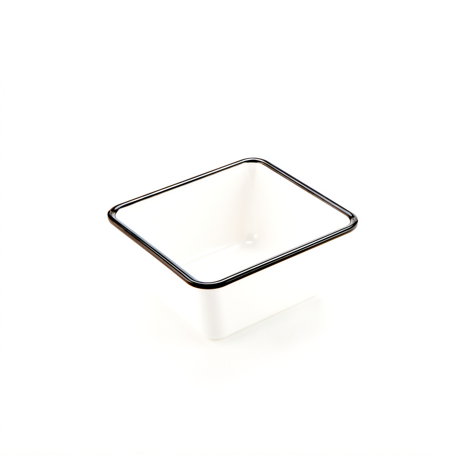 Product image #1 for Endurance Rectangular Melamine Serving Bowl, 44 oz., White with Black Rim