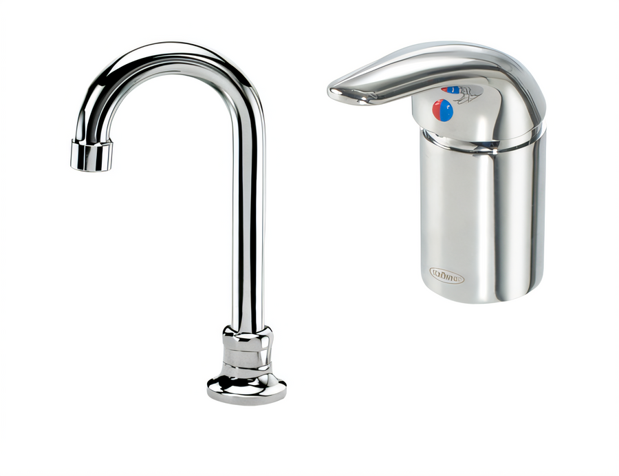 Product image #1 for Krowne Royal Series Deck-Mount Single-Hole Single-Lever Remote Valve Faucet with 3-1/2 Inch Gooseneck Spout
