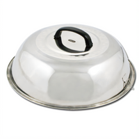 Winco 13-3/4-Inch Round Stainless Steel Wok Cover with Handle, Mirror Finish