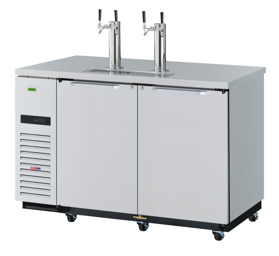 Product image #1 for Turbo Air Super Deluxe Two-Door Beer Dispenser with Self-Cleaning Condenser, 2 Half-Barrel Keg Capacity