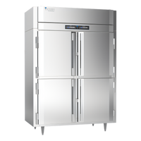 Victory UltraSpec Extra Wide Dual-Temp Reach-In Warming Cabinet/Refrigerator, 2-Section, 4 Half-Height Doors, Stainless Steel