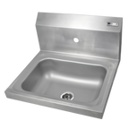 Thumbnail image #1 for John Boos Pro-Bowl PBHS-W-1410-1-X Wall-Mounted Stainless Steel Hand Sink, 14" x 10" x 5" Bowl, Center Faucet Hole, Basket Drain