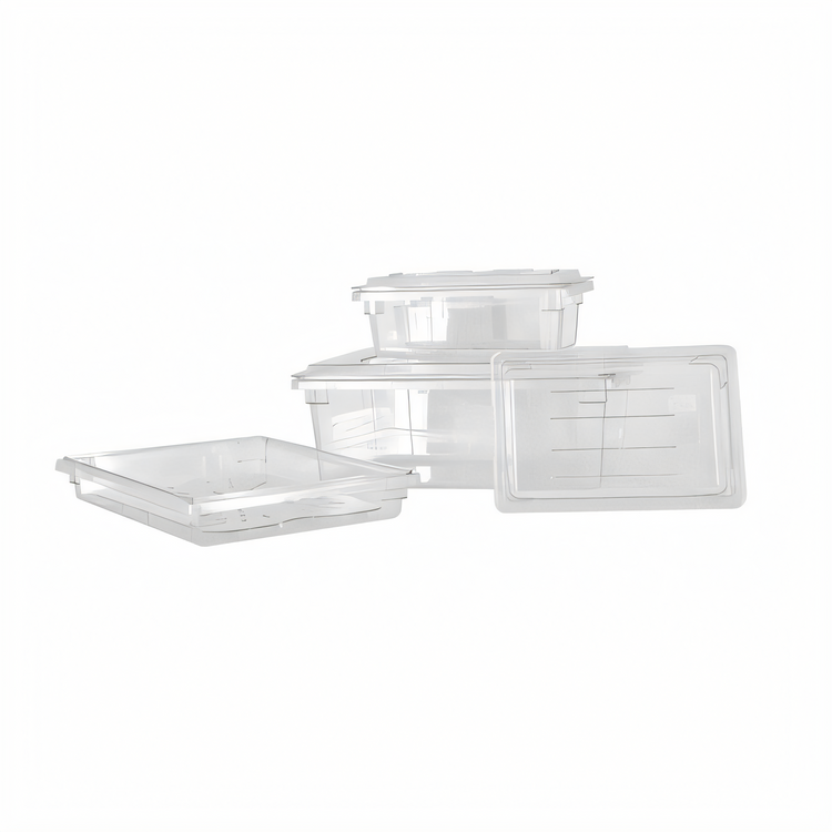 Product image #1 for 12 x 18 x 9 Inch Rectangular Stackable Polycarbonate Food Storage Container, Clear