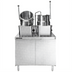Thumbnail image #1 for Crown DMT-6-6 Direct Steam Kettle with (2) 6 Gallon Tilting Kettles on 36-Inch Cabinet Base