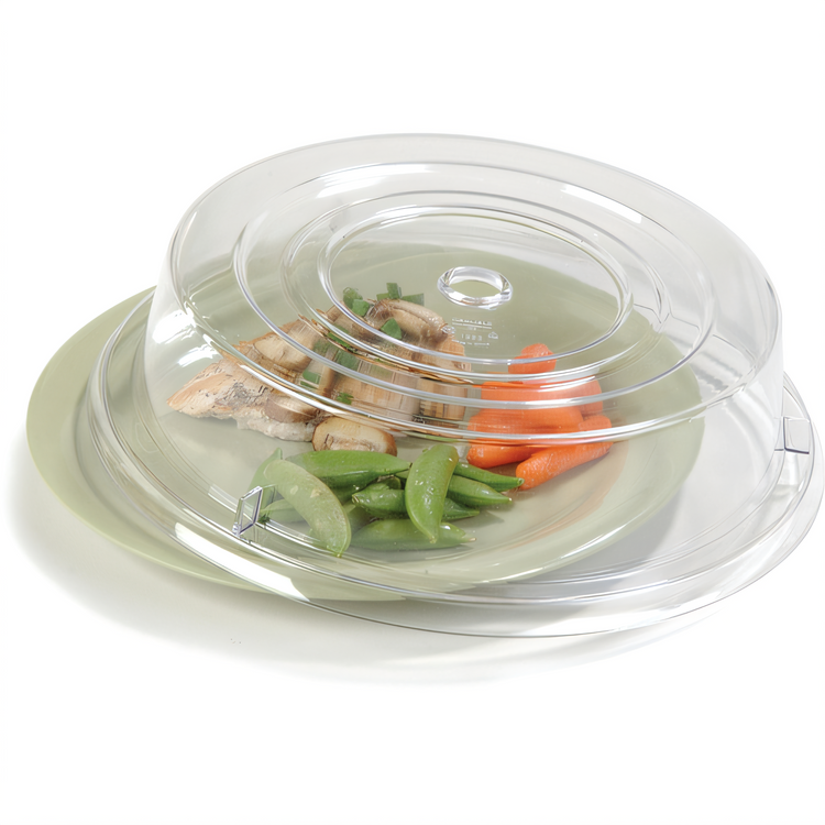 Product image #1 for Carlisle Clear Polycarbonate Round Plate Cover for 10-3/4 to 11-Inch Plates