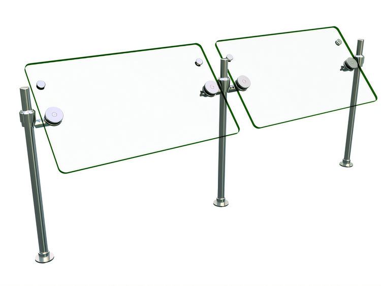 Product image #1 for Hatco Flav-R-Shield ORBIT360-48 48-Inch 2-Bay Self-Service Adjustable Sneeze Guard