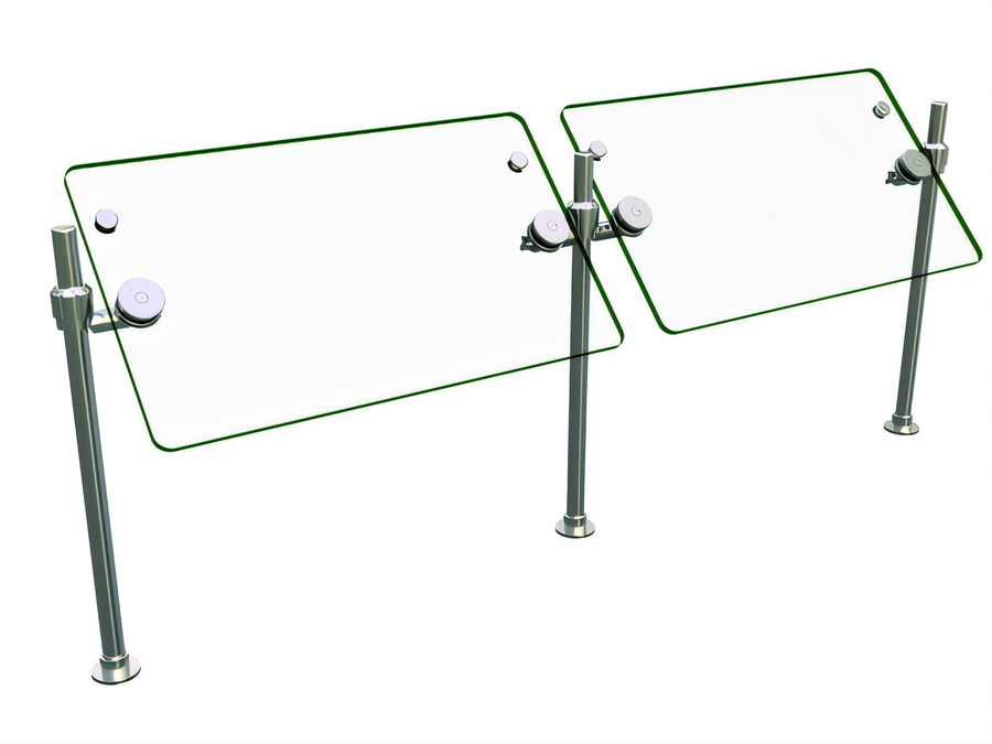 Product image #1 for Hatco Flav-R-Shield ORBIT360-48 48-Inch 2-Bay Self-Service Adjustable Sneeze Guard