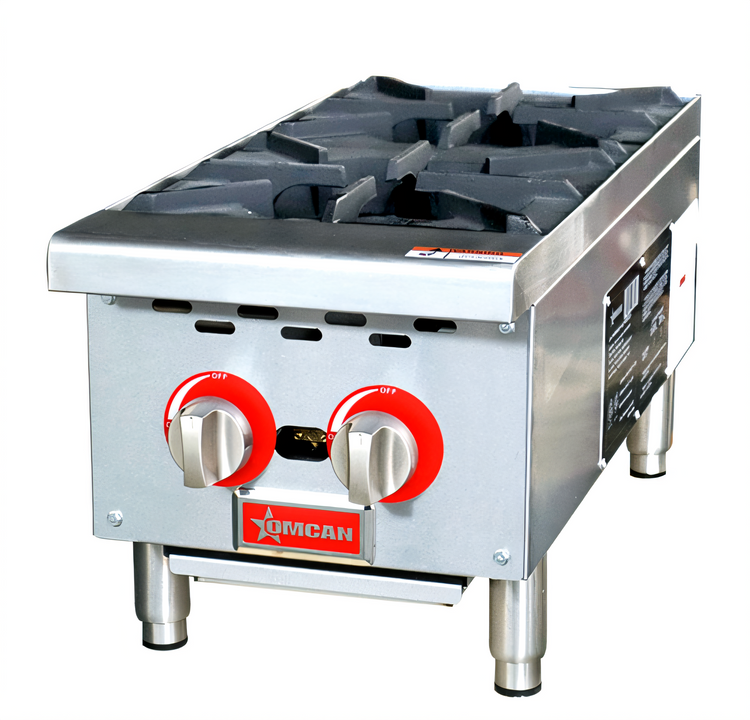 Product image #1 for Omcan 12-Inch Countertop Natural Gas Hot Plate with 2 Burners