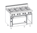 Thumbnail image #1 for Jade Bistro 48-Inch Shallow Depth Gas Restaurant Range with Left 36-Inch Griddle, Right 2 Open Burners, and Cabinet Base