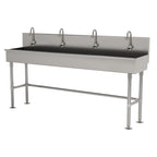 Thumbnail image #1 for Advance Tabco 19-FM-96EFADA 96-Inch Freestanding ADA Multi-Station Hand Sink with 4 Electronic Faucets