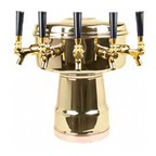 Thumbnail image #1 for Micro Matic USA MTB-5BRKR Mushroom 5-Faucet Countertop Glycol-Cooled Draft Beer Tower, Polished Brass
