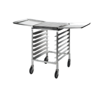 Panco Mobile Front-Loading Utility Rack for 18 x 26 Trays, 9-Slot, Counter Height, Aluminum
