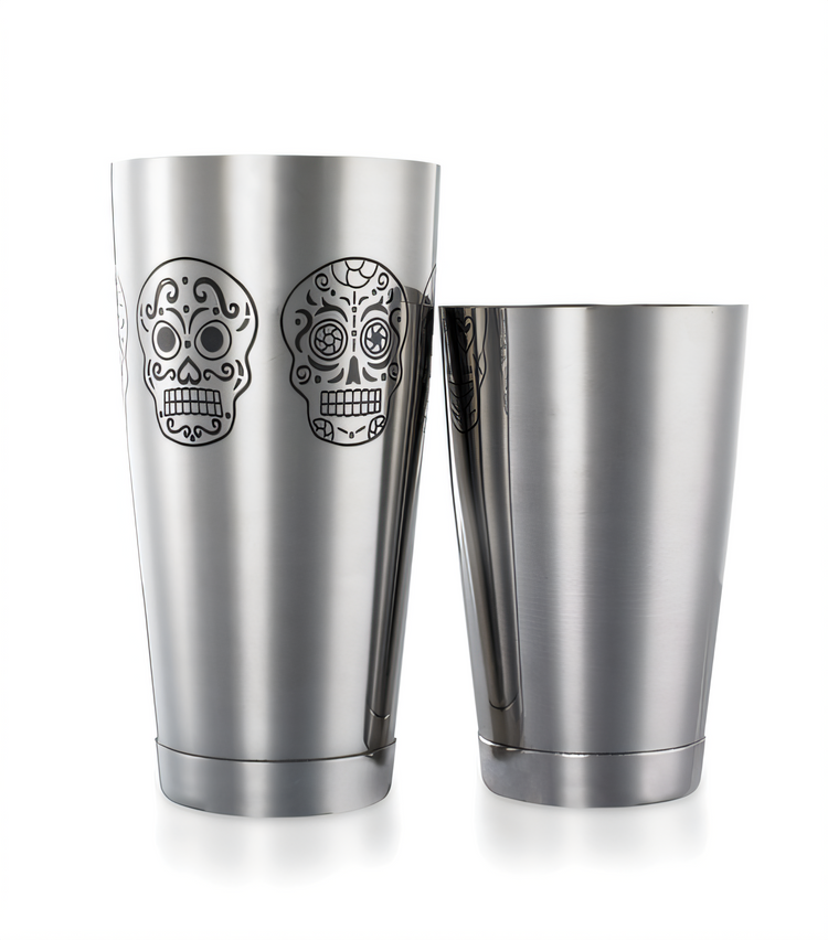 Product image #1 for Barfly Skull 2-Piece Stainless Steel Cocktail Shaker/Tin Set, 28 oz & 18 oz