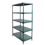 Thumbnail image #1 for Eagle Group QuadPlus QPSU1860E-G5-74 5-Tier Stationary Wire Shelving Starter Unit, 60 x 18 x 74 in, Blue-Green Hybrid Epoxy