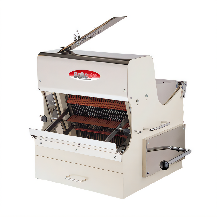 Product image #1 for BakeMax Artissan Safety Countertop Bread Slicer, 15 Inch Max Loaf Length, 5/8 Inch Slice Thickness, 110V