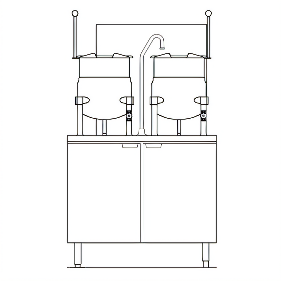 Product image #1 for Crown GMT-6-6 Double 6-Gallon Gas Tilting Kettle with 36 Inch Cabinet Base