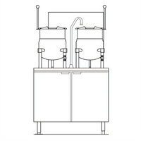 Crown GMT-6-6 Double 6-Gallon Gas Tilting Kettle with 36 Inch Cabinet Base
