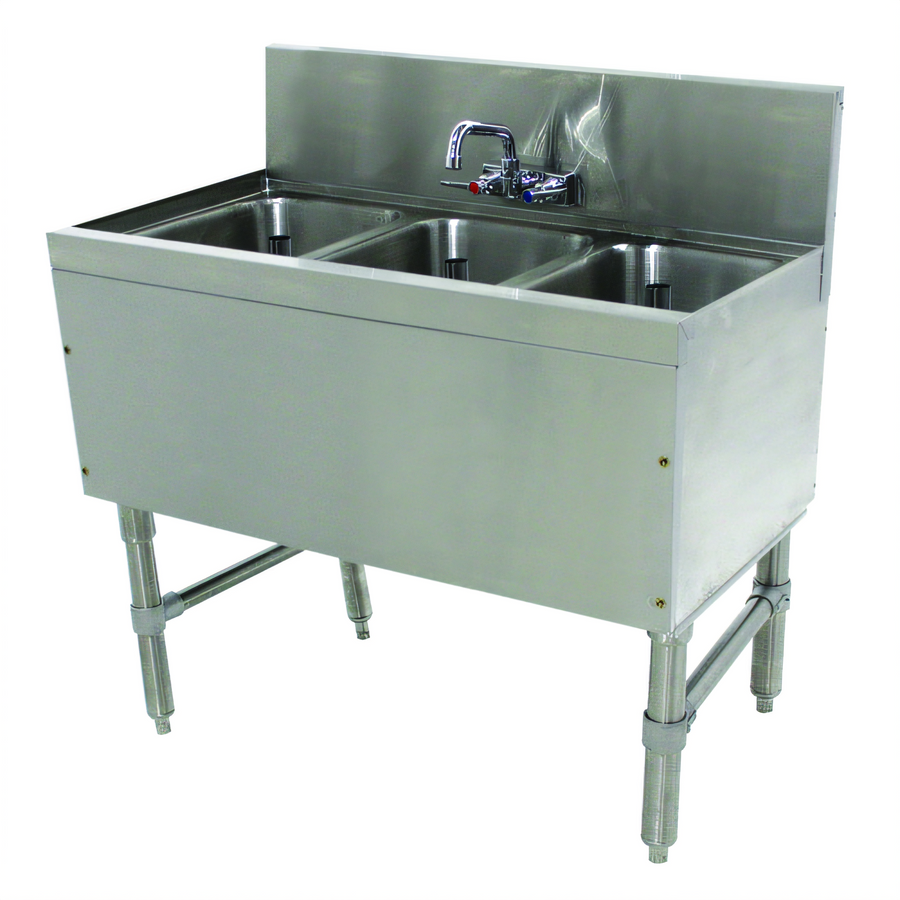 Product image #1 for Advance Tabco Prestige Supreme 3-Compartment Underbar Sink Unit with Splash-Mount Faucet