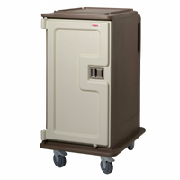 Cambro Tall Profile Insulated Meal Delivery Cart, 16-Tray Capacity, 15 x 20 Tray Size, Granite Sand/Cream Door